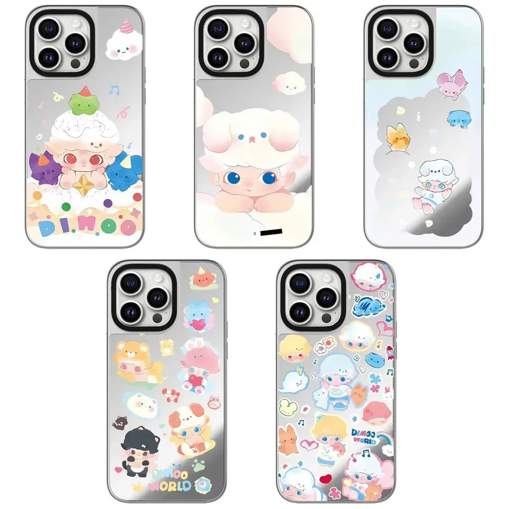 

Cartoon Doll Cloud Silver Border Mirror iPhone 12 13 14 15 16 Pro Max Case - Protective iPhone Case with MagSafe