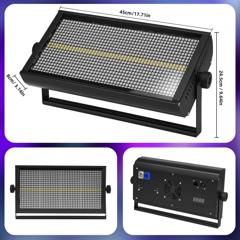 

Светодиодная стробоскопическая панель 8+8 с 48+8 сегментами, RGB-подсветка для сцены, полноцветная, ослепительная