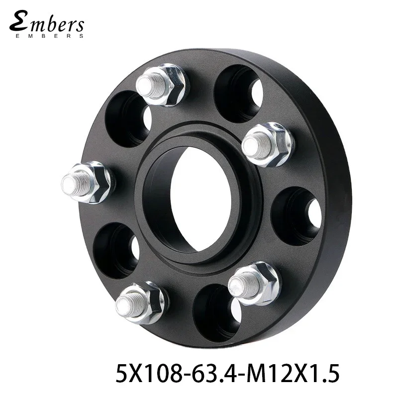 휠 스페이서 어댑터 PCD 5x108 CB 63.4 포드 포커스 C-MAX 토러스 재규어 XJ XF XK S-TYPE 폴스타 M12x1.5 1개