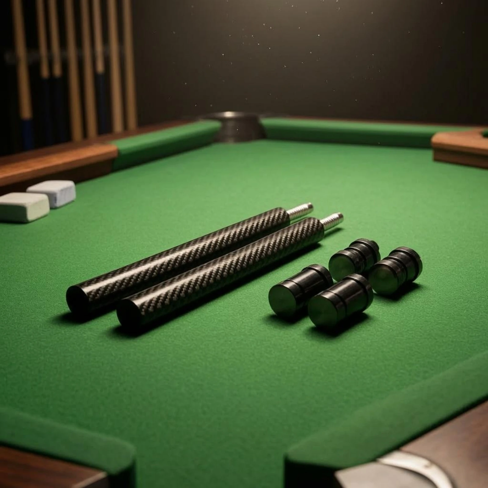 2ピースキューエクステンションチューブ光沢仕上げカーボンファイバーキューエクステンションゲーム機器円筒形簡単に取り付けられます