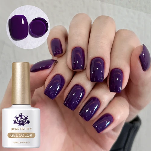 Imagen 2 del producto BORN PRETTY 10ml serie roja púrpura esmalte de uñas en Gel invierno púrpura oscuro barniz para decoración de uñas semipermanente Soak Off UV LED Gel