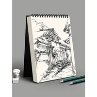 1 Pack 30-Sheets Top Spiral-Bound Sketch Book Acid-Free Art Sketchpad for Artistic Drawing Painting And Writing