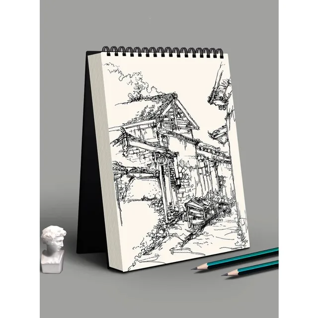 1 Pack 30-Sheets Top Spiral-Bound Sketch Book Acid-Free Art Sketchpad for Artistic Drawing Painting And Writing