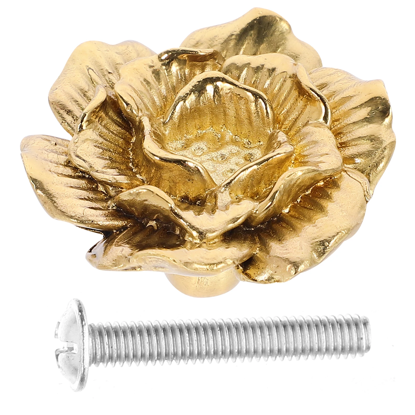 

Rose Flower Brass Cabinet Drawer Knob Modern Decorative Door Pull Handle Cupboard Furniture Handles Cupboard Knobs
