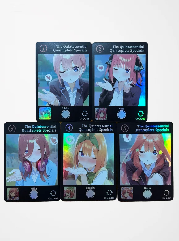 The Quintessential Quintuplets 5-Toubun No Hanayome Collectible Card Nakano Sisters Ichika Miku Rainbow Holographic Shiny Card