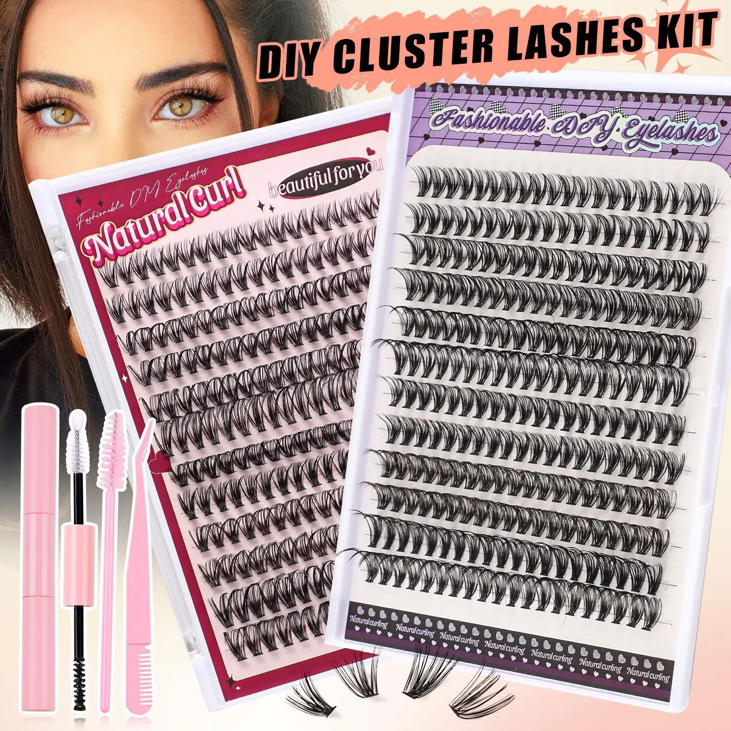 Hot Selling Single Cluster DIY 240 Clusters Large Capacity DIY Grafting Fake Eyelashes Thick Simulation 8-16mm Eyelashes