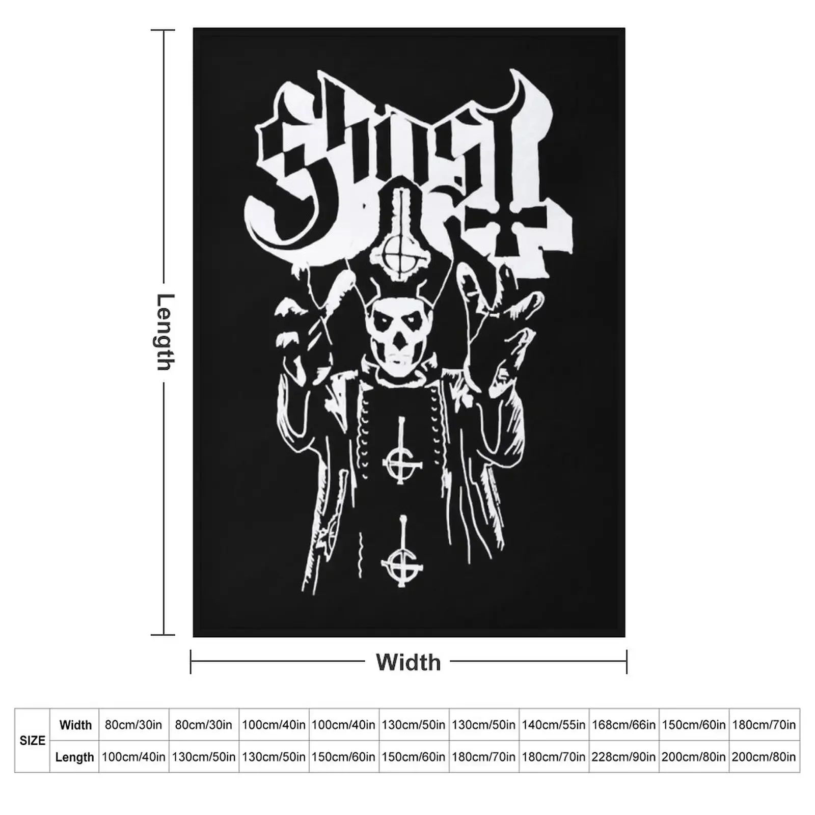 Ghost B C Hands Up Papa Emeritus Black New Officia Throw Blanket couch cozy soft plush fuzzy picnic outdoor blanket