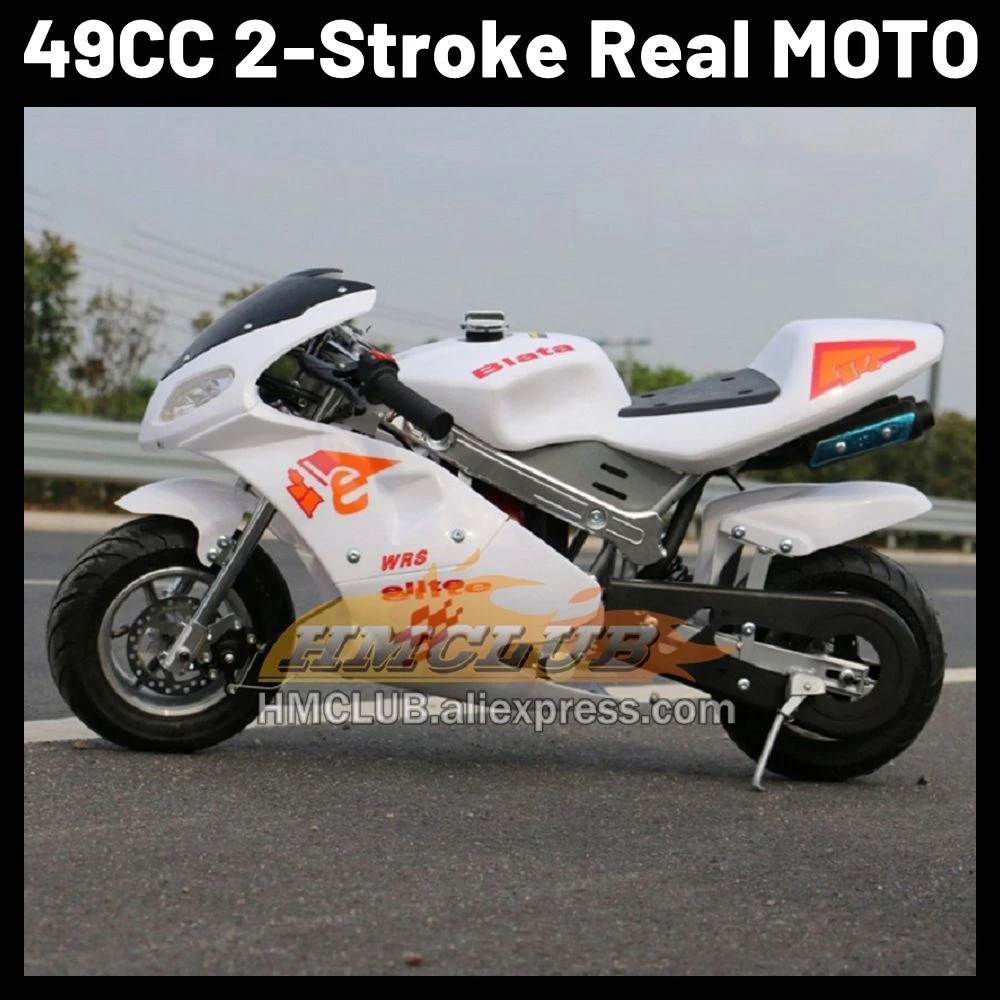 49CC 2-Stroke Gasoline Pocket Bike Motorcycle Race MOTO Bike Sports Racing Motorbike For New Year Birthday Holiday Festival Gift