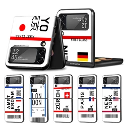Travel Ticket Label Z Flip 7 Phnoe Case For Samsung Z Flip 6 5 4 3 5G Galaxy ZFlip7 ZFlip4 ZFlip5 ZFlip6 ZFlip3 Phone Cover 6 Ph
