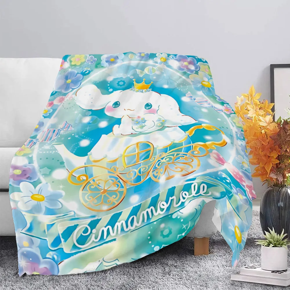 Cartoon C-Cinnamoroll sanrio Printed Blanket Picnic Blankets Warm Blanket Soft and Comfortable Blanket Home Travel Birthday Gift