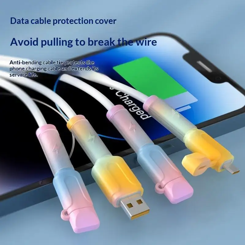 【C】Soft Silicone Charger Cable Winder Protector USB Type C Anti-break Protective Sleeve For Phone Data Line Cover