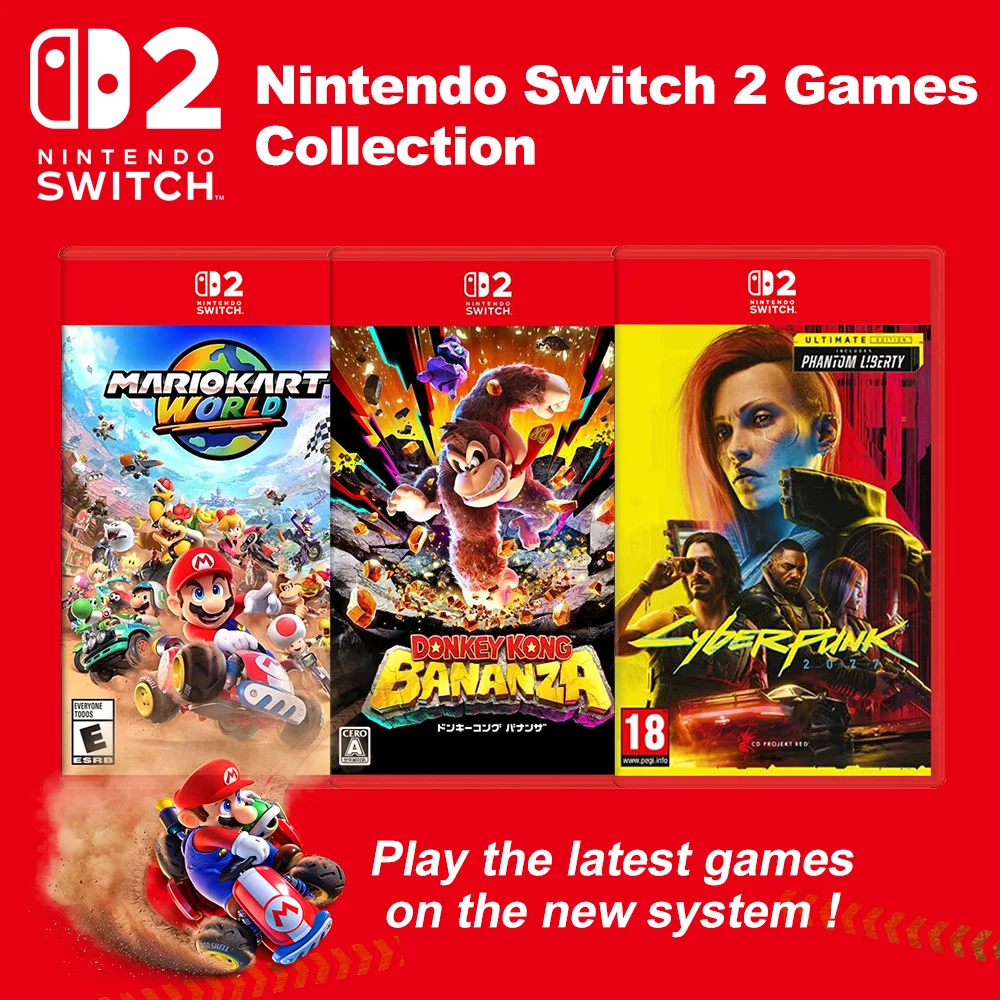 Nintendo Switch 2 jeux Juegos de Nintendo Swicht 2 nouvelle Collection de jeux Mario Kart World Donkey Kong Bananza Cyberpunk 2077