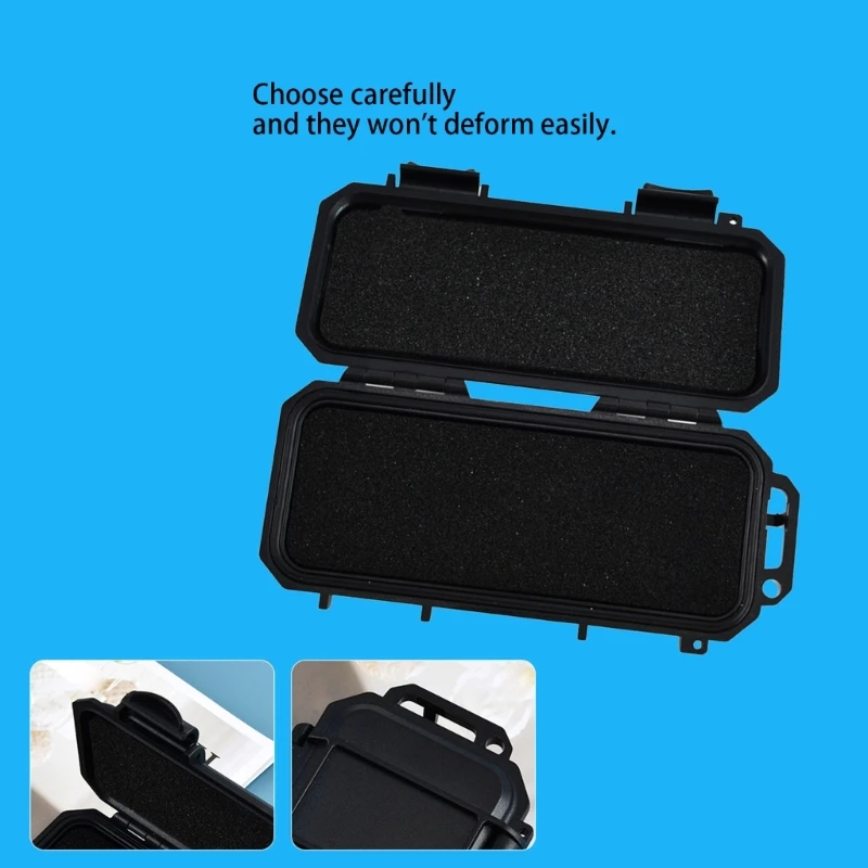 Small Tool Box with Foam Lining Waterproof Shockproof Storage Case to Protect Gears Gadgets Compact Tool Organizer Box