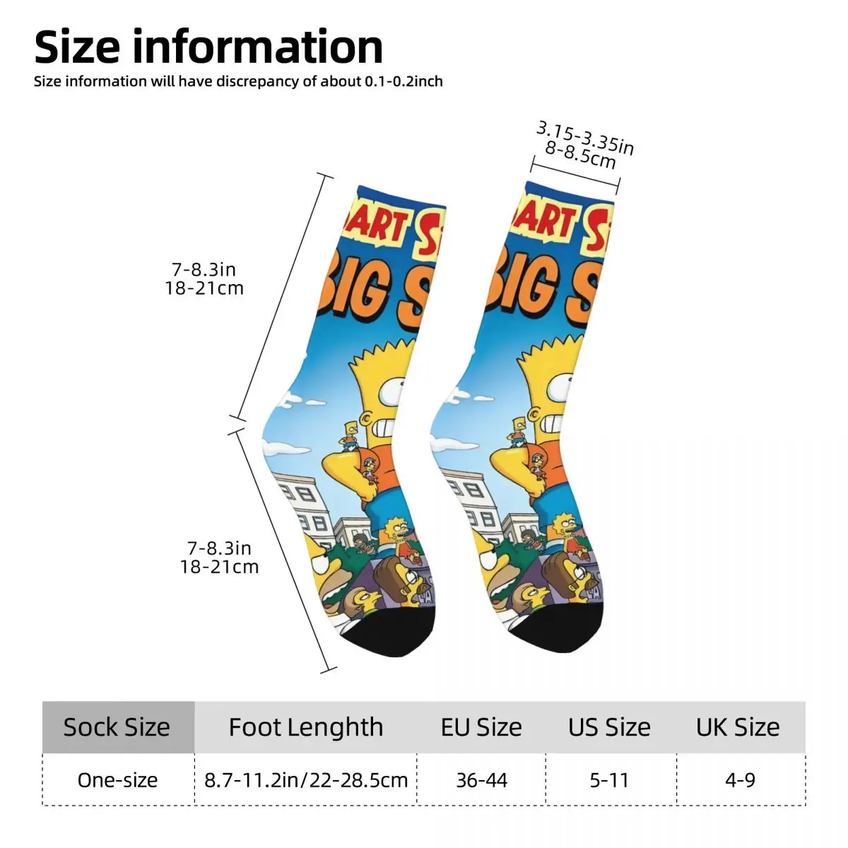 Chaussettes de course respirantes pour hommes et femmes, bas Kawaii, chaussettes d'hiver antibactériennes, film S-Simpsons, design