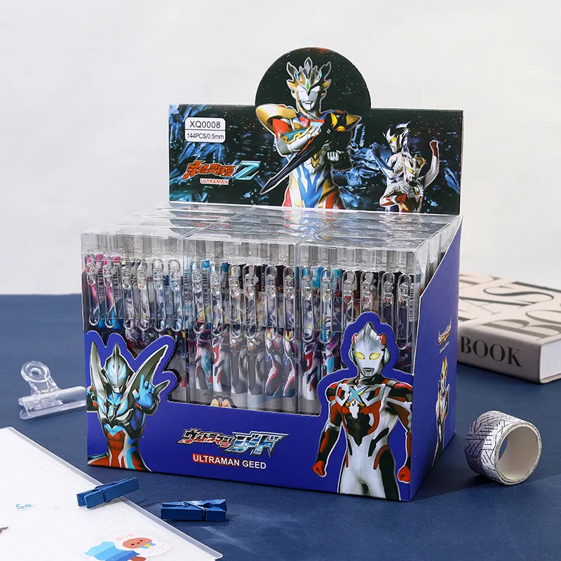 Anime Ultraman Cartoon Press Gel Pen Boy Japanese Zero Tiga Creative Student Black Signature Pen Student Stationery Wholesale