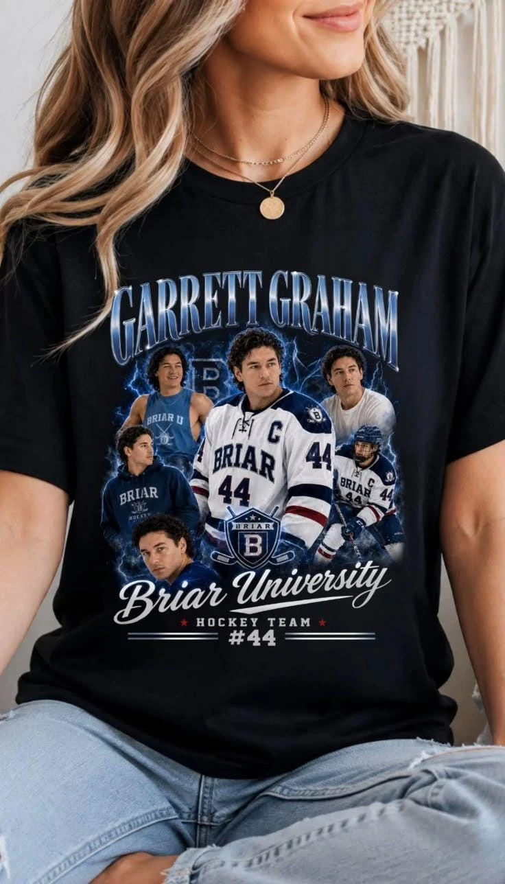 Off-campus Vintage Shirt Garrett Graham Briar U Hockey T-shirt 2026Summer Men Women 100_Cotton Oversized T-shirt Street Wear Y2K