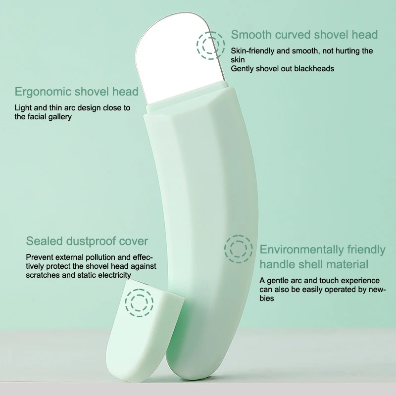 Gezichtshuid Scrubber Mee-eter Remover Met Cover Gezicht Spatel Peeling Diepe Reiniging Huidverzorging Tool