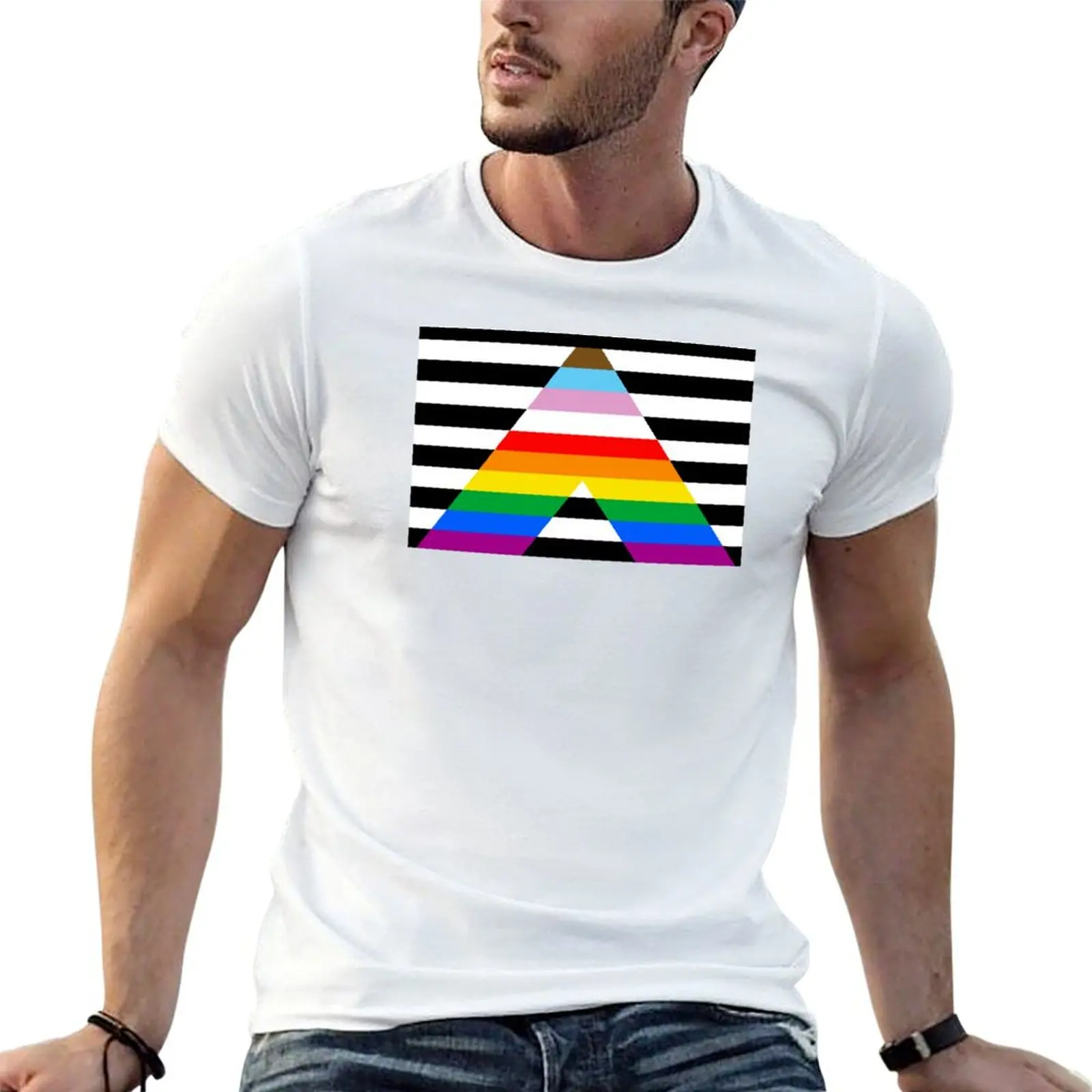 Inclusive Ally Pride Flag T-Shirt Quick Dry Training Short Sleeve Tee