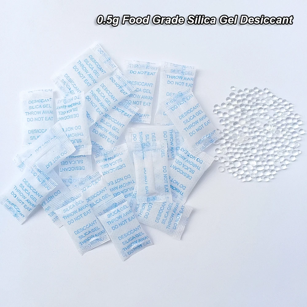 0.5g Silica Gel Sachets Desiccant Damp Kitchen Room Living Moisture Dehumidifier Accessories Absorber Bag Non-Toxic 10-100 Pack