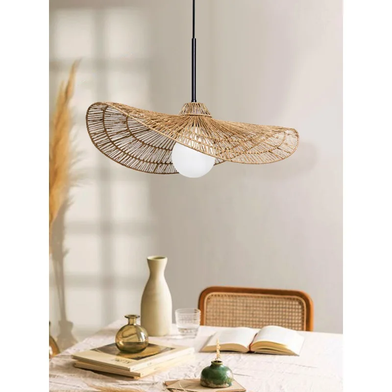 

Japanese Restaurant Vintage Rattan Hemp Rope Handmade New Chinese Zen Tea Room