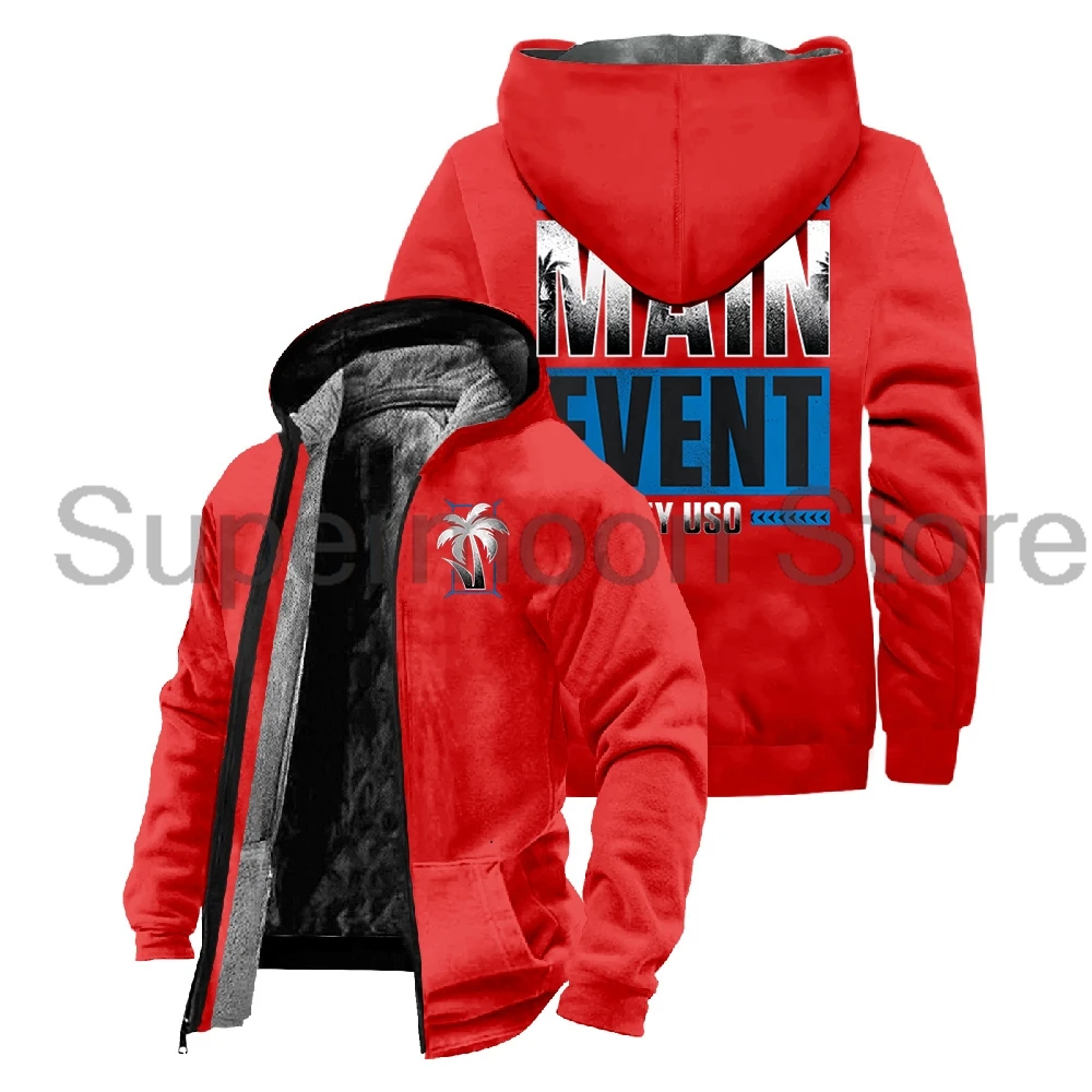 Jey Uso Main Event Hoodie Unisex Long Sleeve Streetwear Parkas Women Men Winter Jacket Coat