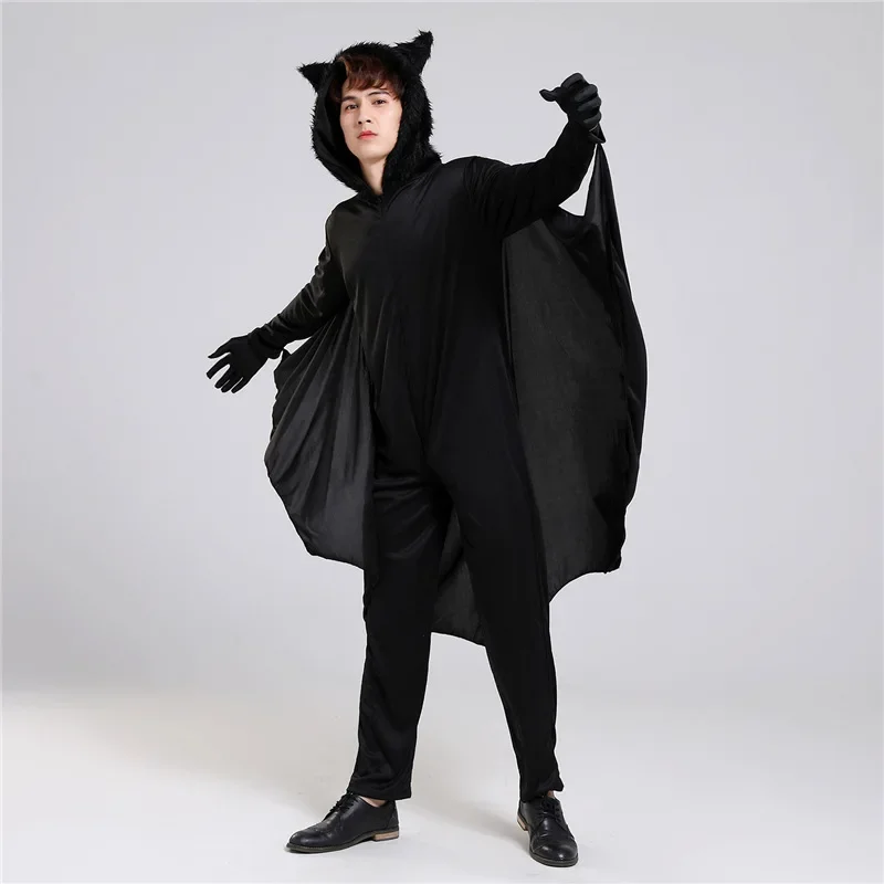 RT01 Umorden ฮาโลวีน Purim Carnival Party เครื่องแต่งกายเด็กค้างคาวสีดําเครื่องแต่งกายแวมไพร์สําหรับสาว Fantasia คอสเพลย์ J & Gf1