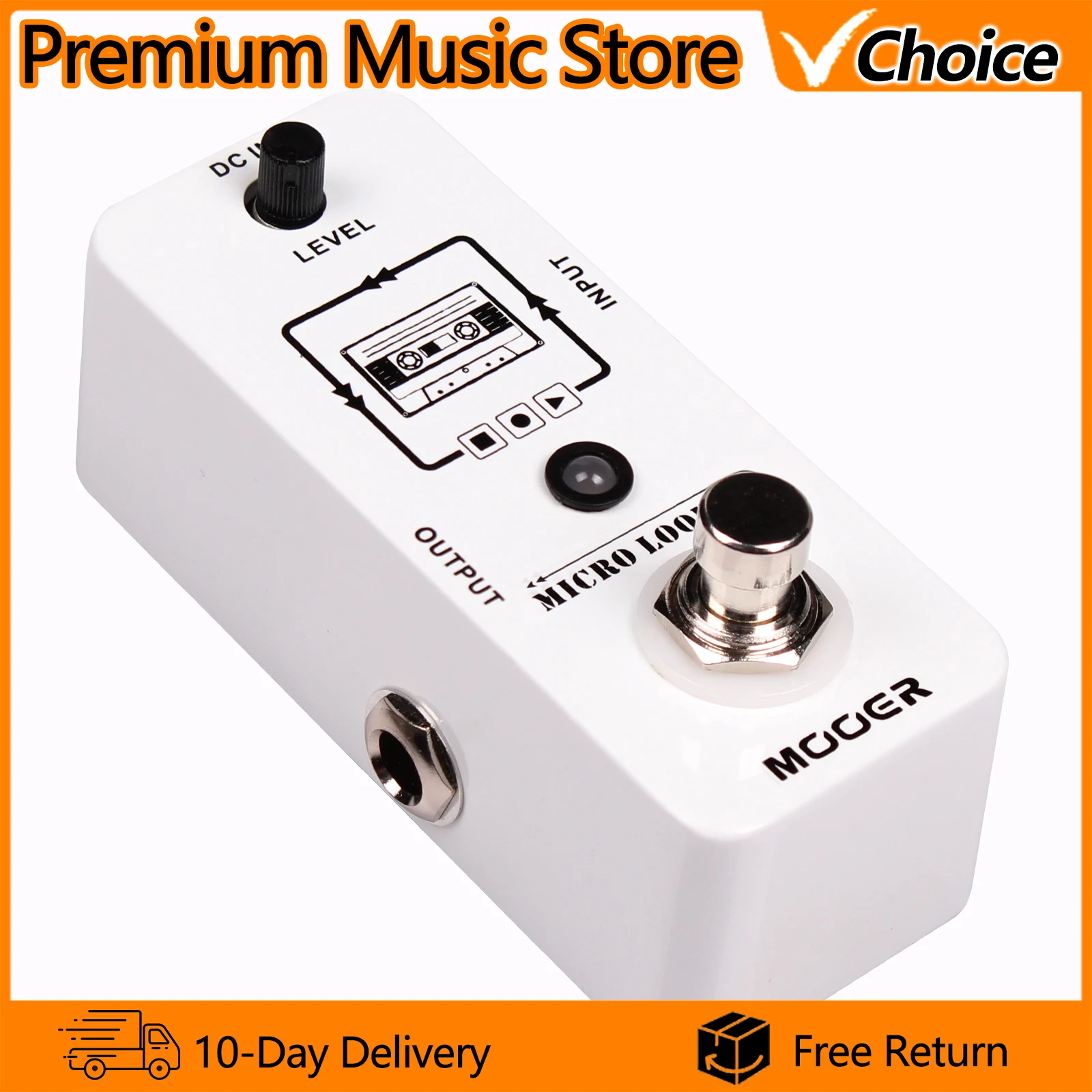 

Гитарная педаль эффектов MOOER MLP1 Micro Looper, мини-петлевой процессор для записи, аксессуары для электрогитары, время записи до 30 минут