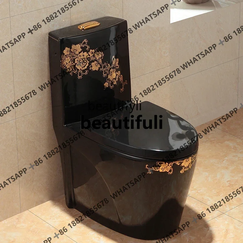 Retro Super Swirling-Style Flush Toilet European-Style Golden Toilet Ceramic Water-Saving Deodorant