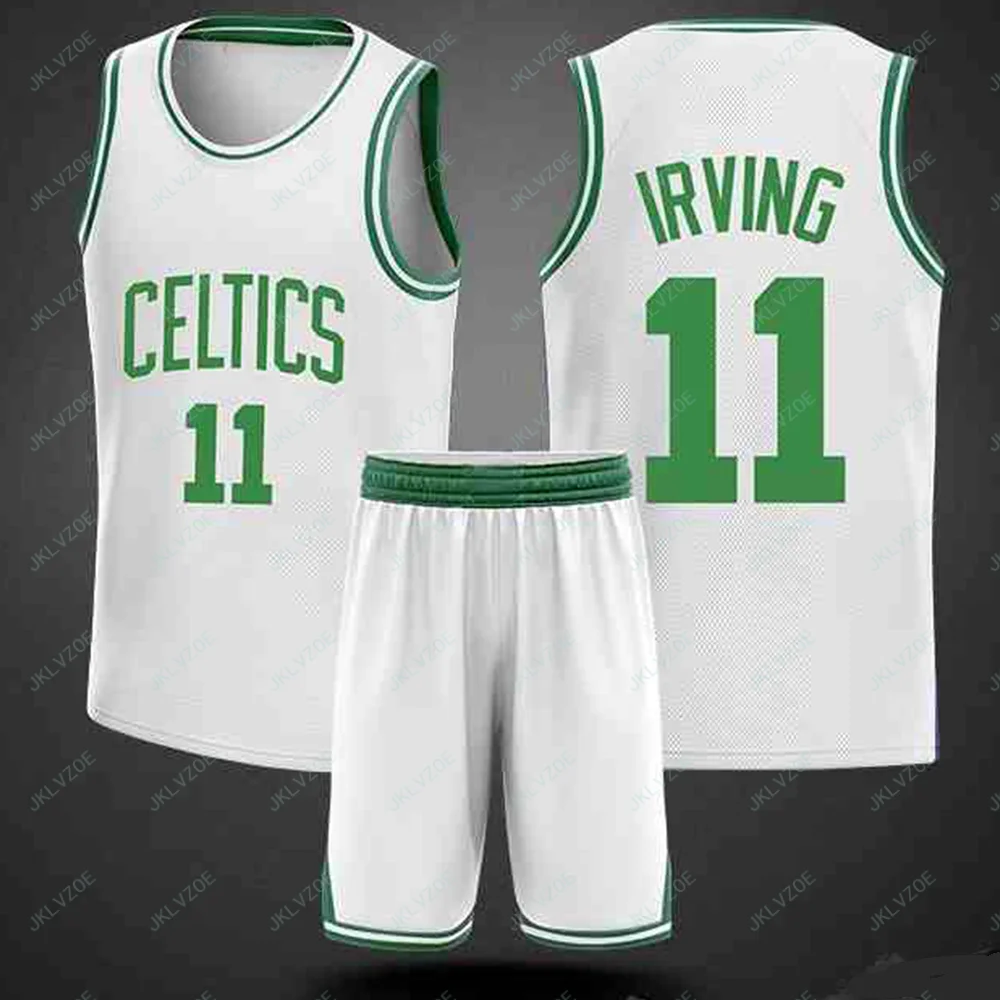 Men's Boston Basketball Workout Vest Set NO11 Irving Jersey Casual Fashion Loose Breathable Vest Shorts Sport Jersey Suit