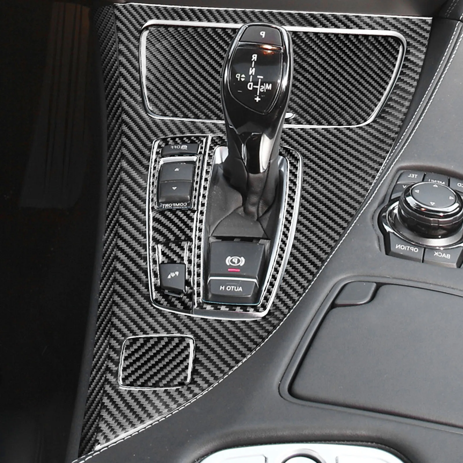 

For BMW F06 F12 F13 M6 6 Series Interior Accessories 2011-2018 Gear Dashboard Headlight Switch Carbon Fiber Cover Stickers Trim