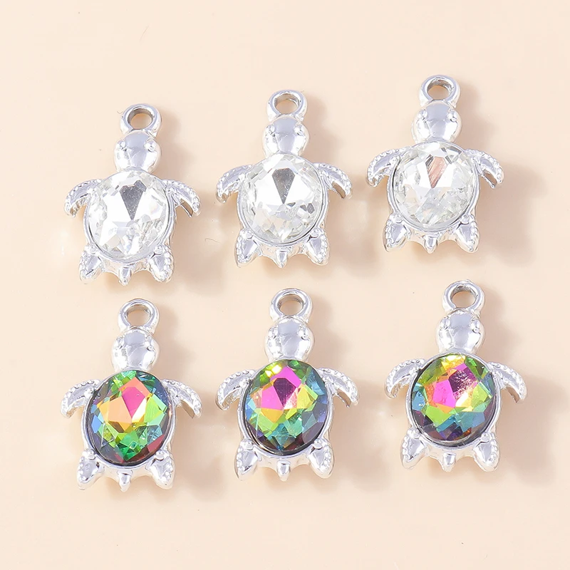 10 Stück niedliche, gemischte Metallanhänger mit Motiven von Meerestieren wie Schildkröten, Krabben und Fischen für die Schmuckherstellung, Ohrringe, Halsketten, DIY-Bastelarbeiten und Accessoires. – Detail 6
