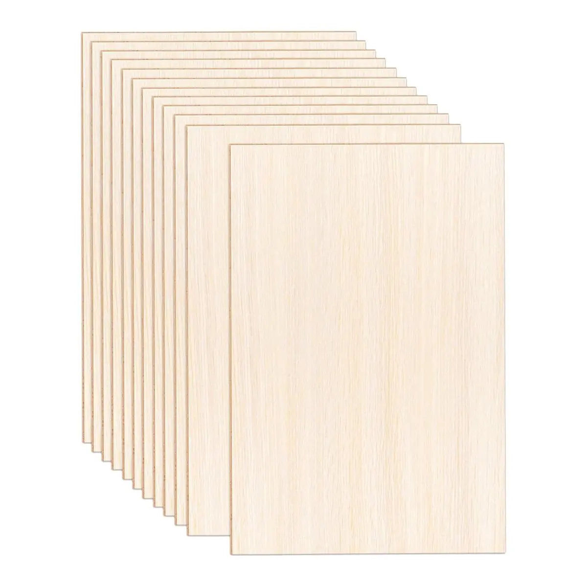 A50U 12 Pack Sheets 12 x 8 x 1/13 Inch Thin Plywood Wood Sheets Unfinished Wood Squares Boards Balsa Wood Sheets for Crafts