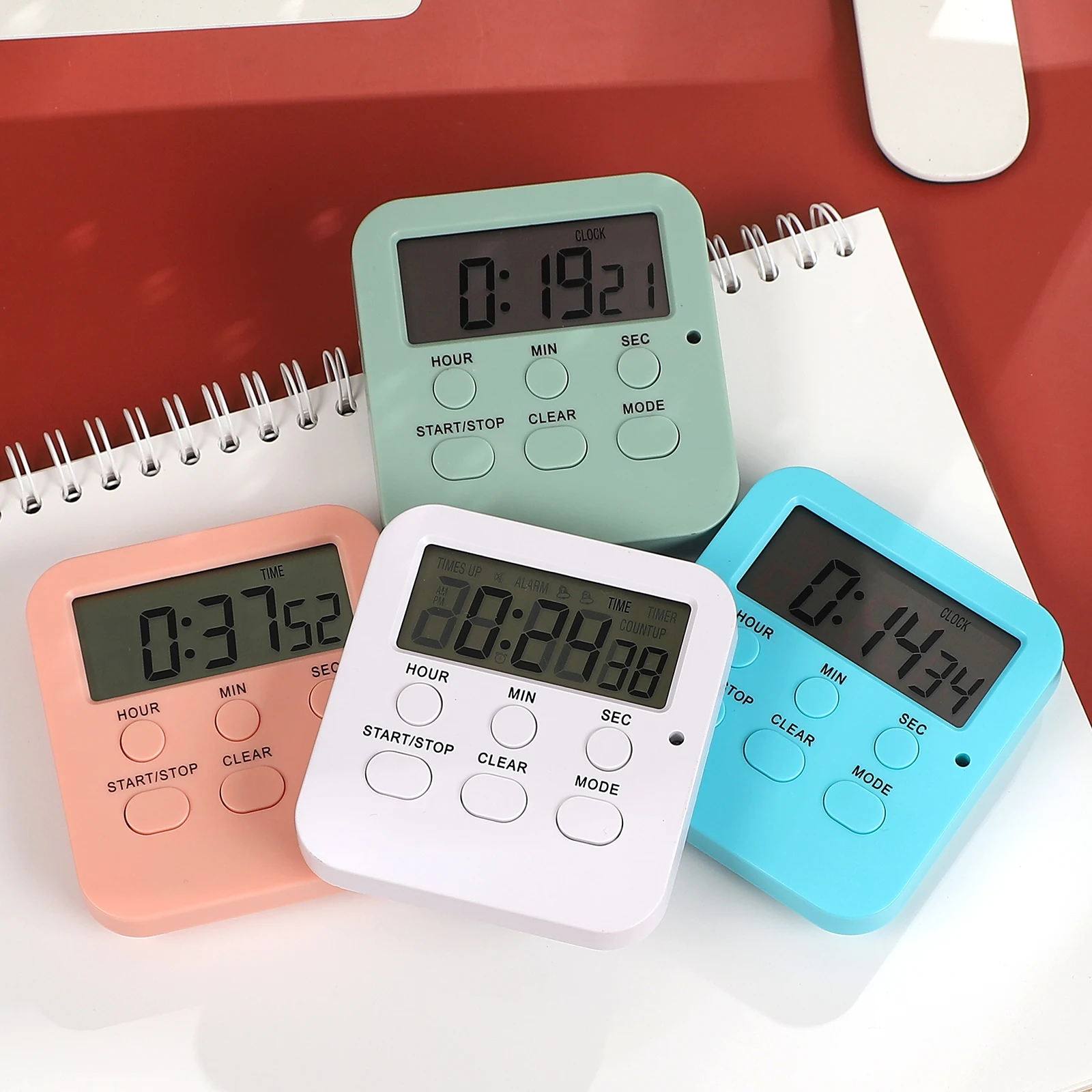 Colorful Silent Multi-function Timer Timing Tools Creative DIY Journal Material Collage Student Supplies Stationery