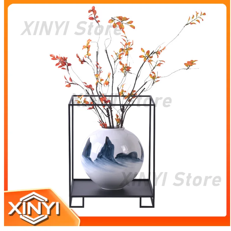 Ceramic Vase for New Chinese Style Home Decor for Living Room Entryway Bar Cabinet Flower Arrangement Soft Decoration Model