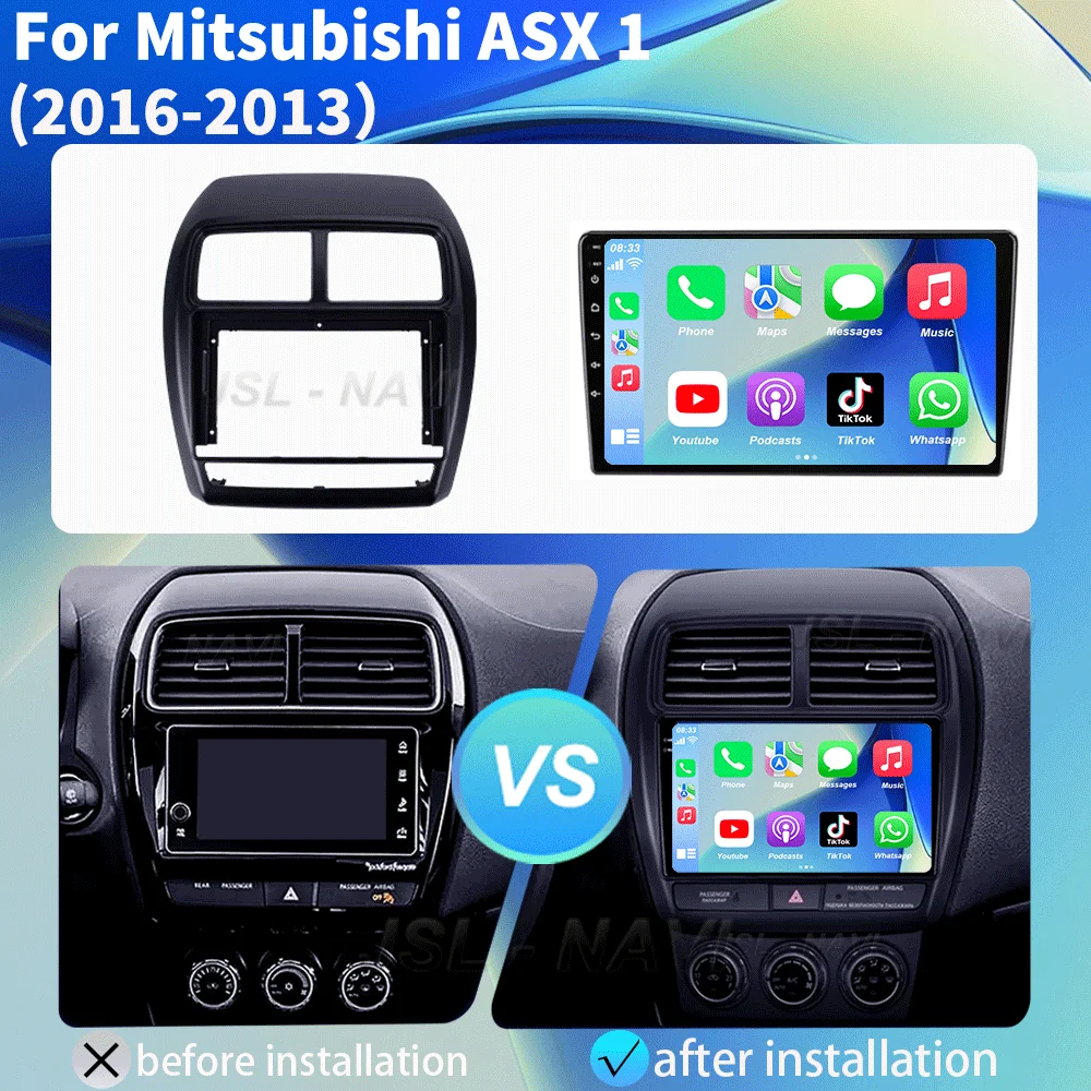 For Mitsubishi ASX 1 2016 2017 2018 2019 2020 - 2022 Android 16 Car Radio Player DSP Carplay 8G 256G Stereo No 2 din DVD Screen