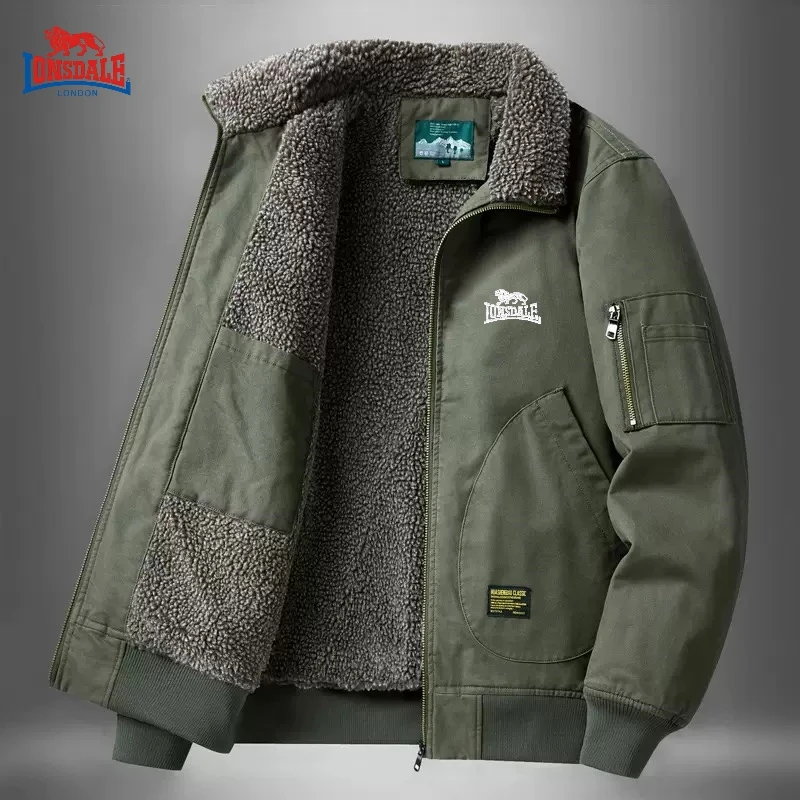 

New autumn and winter high-quality thickened fleece warm jacket for men, trendy and fashionable casual windproof jacket