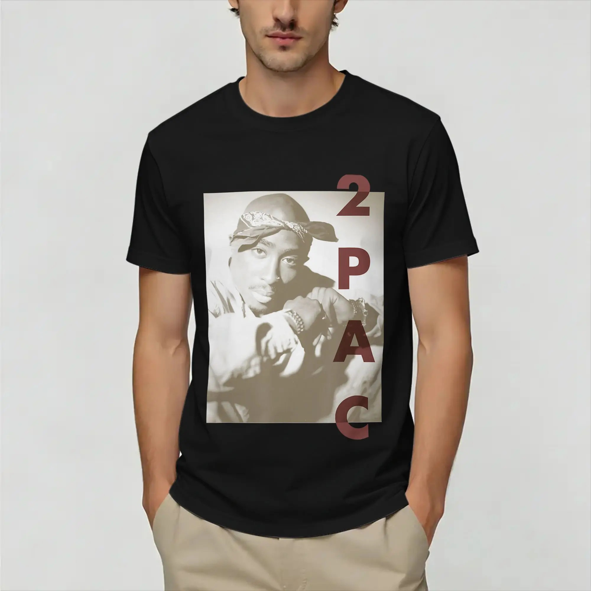 Funny Tupacs Music  T-Shirts for Men Round Collar Pure Cotton T Shirts  Short Sleeve Tees Gift Clothes