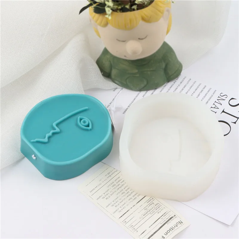 ثلاثية الأبعاد الفن مجردة وجه الإنسان شمعة قالب من السيليكون لتقوم بها بنفسك الشمال تصميم شمعة صنع الجص رائحة قوالب الصابون ديكور المنزل الحرفية هدية