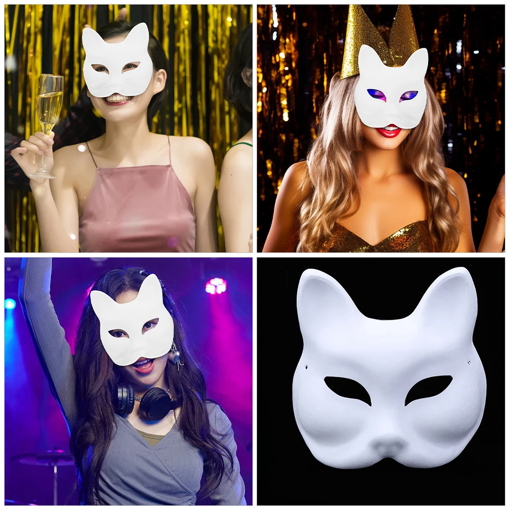 

4 Pcs Blank Mask Masks for Crafts Paper to Decorate Make up Diy White Masquerade Work