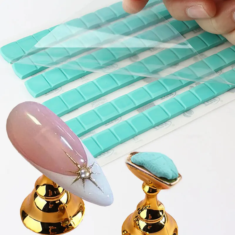 96Pcs Reusable Adhesive Nail Glue Clay Green/White/Pink Mud for Nails Tips Holder Display Reusable Fixing Clay Practice Tools F2