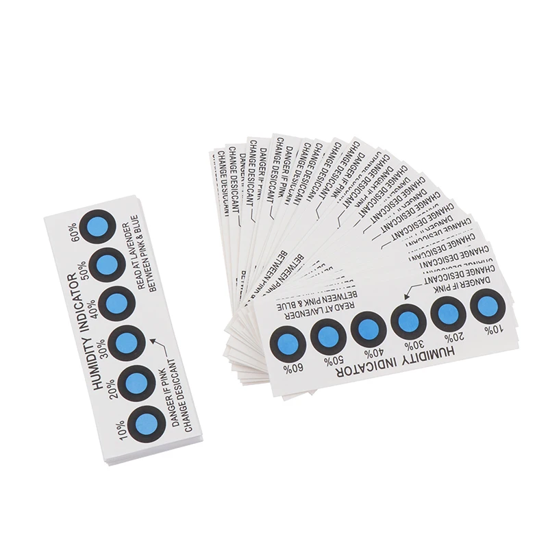 

50Pcs For Testing 10%-60% Humidity In Closed Containers Test Paper Card Blue Six-point Humidity Indicator Card