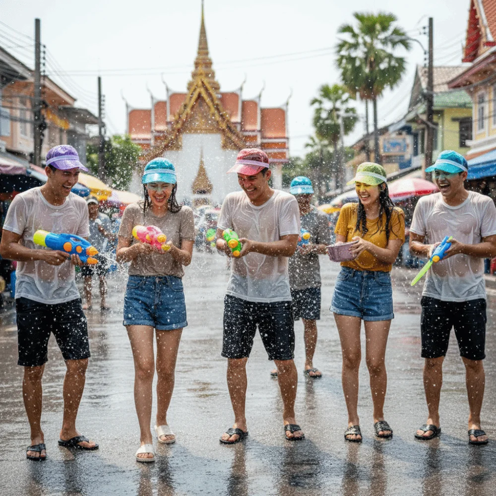 Adjustable Brim Water-Splashing Festival Hats Transparent UV Protection PVC Water-Sprinkling Hats Sunscreen Waterproof