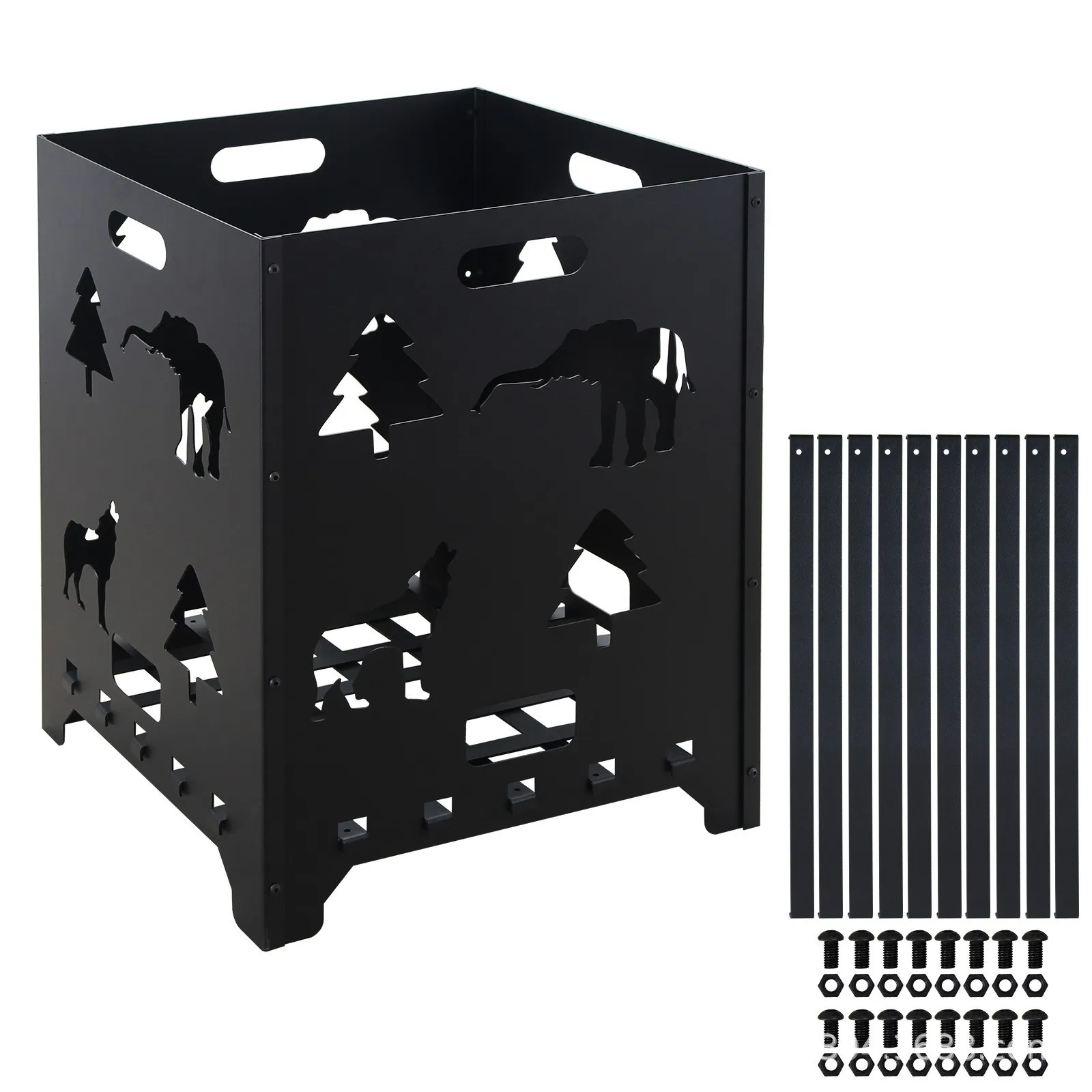 Outdoor wrought iron incinerator folding large capacity grill 21 * 27 camping incinerator picnic charcoal grill