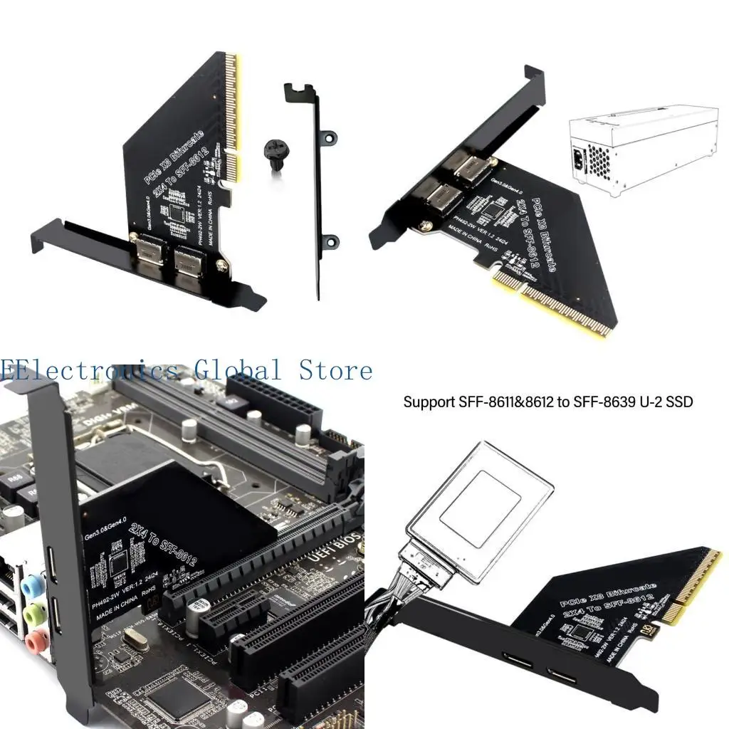 462B Advanced PCIExpress to 2 Port Oculink SFF 8611 8611 Expansion Adapter Card