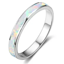 JLR-048 Fantastic natural white opal finger rings for women wedding anniversary jewelry fancy classic ring