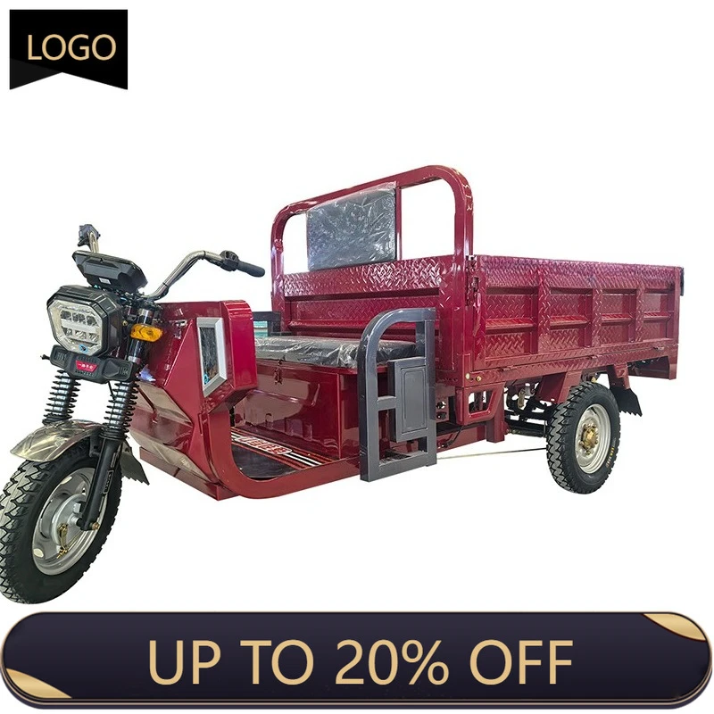 QQA Heavy-duty 3-wheel electric tricycle for commercial cargo transportation 72V 1000 kg load capacity Open body type