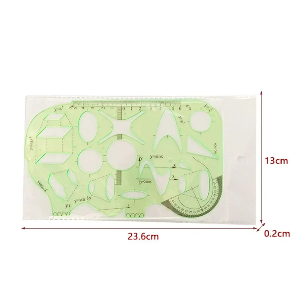 Modello geometrico Righello Disegno tecnico Righello ovale in plastica Studente di matematica Pittura Strumento di disegno Fornitura di disegno