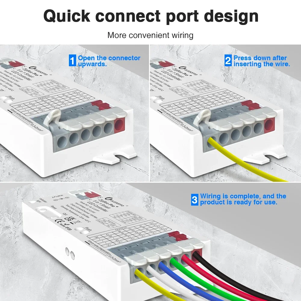 GL-C-201P Max 20A 5 IN 1 Smart LED Strip Controller ZigBee3.0Pro+ 12-24V Single color/CCT/RGB/RGBW/RGBCCT Tuya APP Voice Control