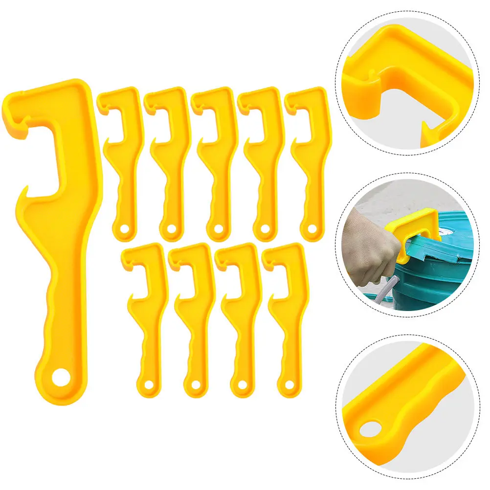 10Pcs Ergonomic Plastic Gallon Bucket Wrench Paint Can Lid Opener Compact Lightweight Tool for Paint Buckets Jars Tins Bottles