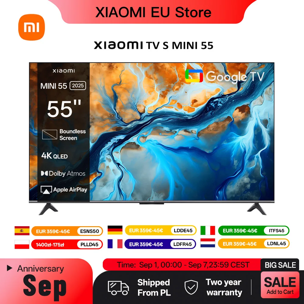 Image of XIAOMI S MINI 55 144 Hz QD-Mini LED Dolby Vision ® IQ, Dolby Atmos ® Google TV